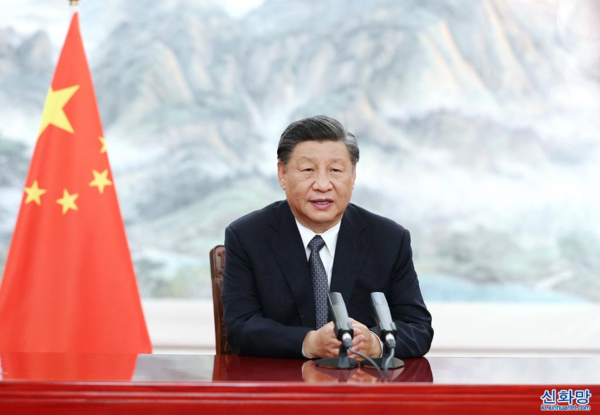 6월 22일 밤, 시진핑(習近平) 중국 국가주석이 화상으로 열리는 브릭스(BRICS) 상공포럼 개막식에 참석하고 ‘시대의 흐름을 파악하고 밝은 미래를 만들자’제하의 중요한 연설을 했다. [촬영/신화사 기자 쥐펑(鞠鹏)]