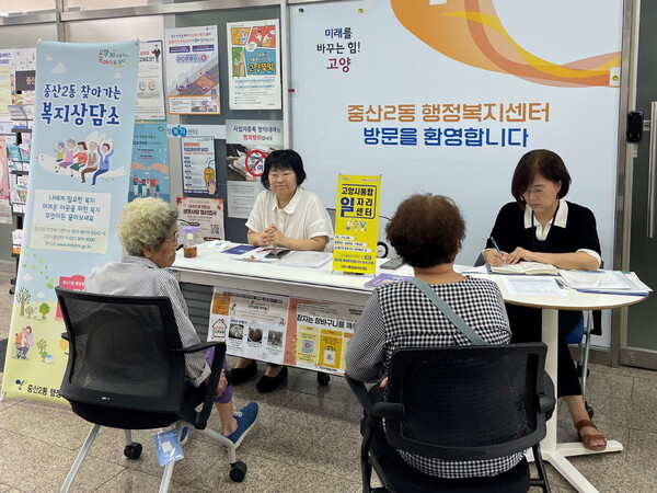 고양특례시 중산2동, 일자리통합센터와 연계하여 ‘찾아가는 복지상담소’ 운영