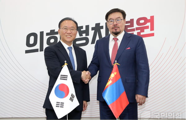 국민의 힘 윤재옥 원내 대표 잔당샤타르 몽골 국회의장 접견