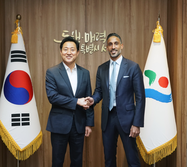 오세훈 시장 지난 13일(수) 칼판 벨훌 두바이 미래재단 대표 만나 혁신 스타트업 지원 방안 논의