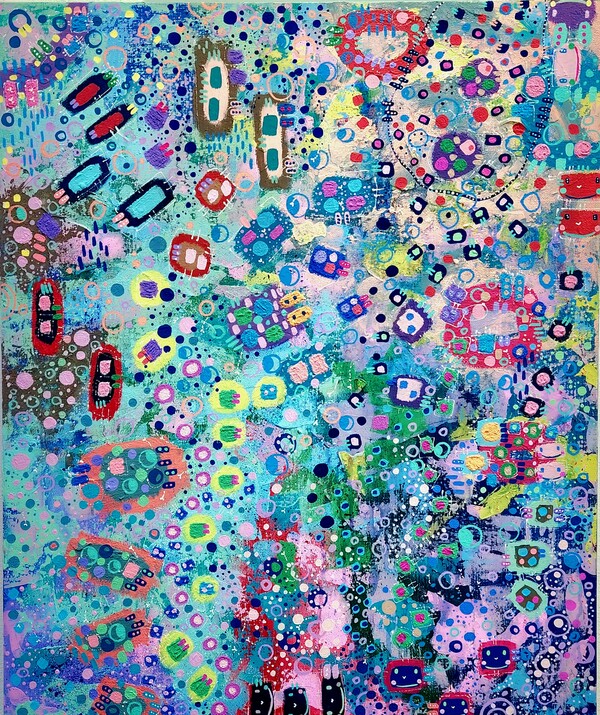  Dopamine Fantasy acrylic  and mixed media 2023 72.7x60.6cm 