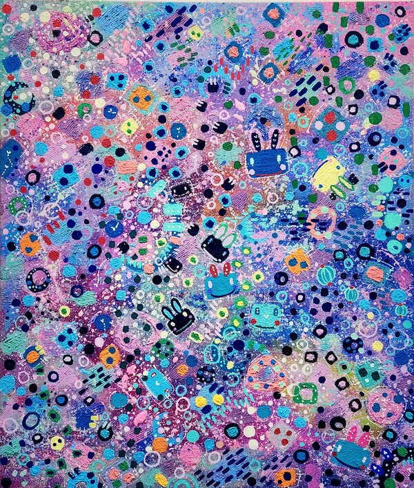  Dopamine sweet acrylic and mixed media 2023 53cmx45.5cm