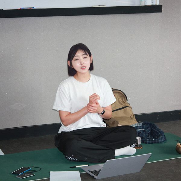 마음카솔 캠페인 진행 중인 사회적인플루언서 변진서 [사진=유회중 기자]