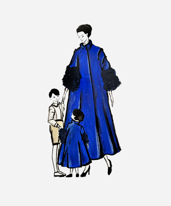 자이언제이, 그가 아름다움을 통해 회복시키고 싶었던 것들에 대하여, About what he wanted to heal through beauty 6_Inspired by Christian Dior, INK AND ACRYLIC ON PAPER, 45.5×37.9 cm, 2024