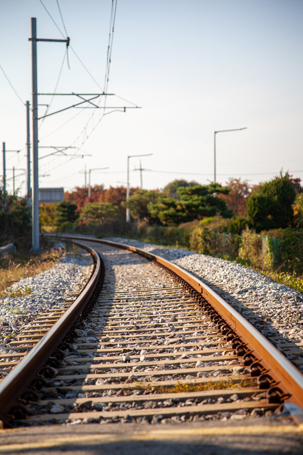 파주 마정리 입구에 놓인 철길