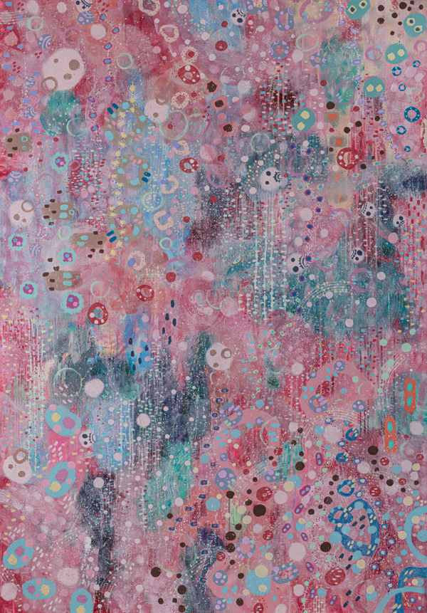 Oxt:50-56-6 no.21622*1121mm , 2024 Acrylic and mixed media (자료제공= 이찌고세연 작가)