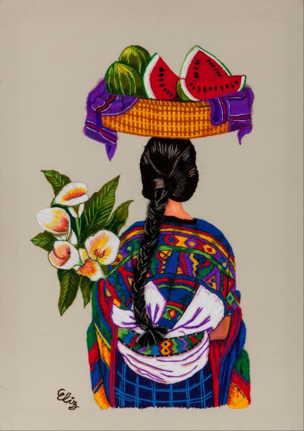 여인의 그리움I530*455mm, 2019자수와 아크릴 (자료제공= 이승희 작가)