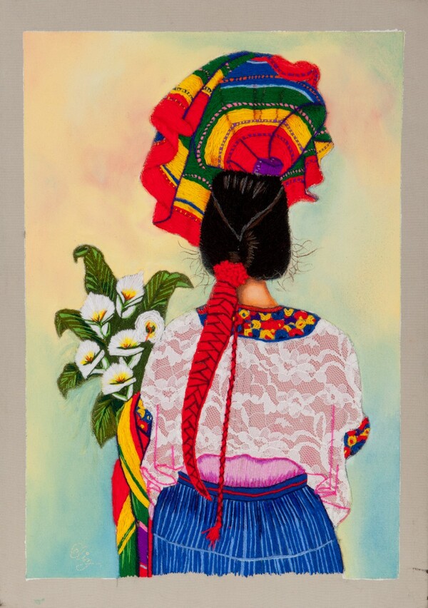 여인의 그리움II530*455mm, 2019자수와 아크릴 (자료제공= 이승희 작가)