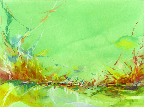 어둠이 내려 앉을 때 (1) 606*455mm, 2024 수채물감과 색연필 (자료제공= 배영미 작가)