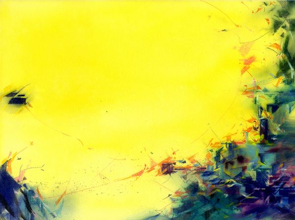 어둠이 내려 앉을 때 (2) 606*455mm, 2024 수채물감과 색연필 (자료제공= 배영미 작가)