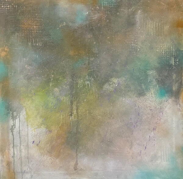 Untitled no.1800*800mm, 2024 내추럴샌드, 아크릴물감, 스프레이 (자료제공= 손영희 작가)