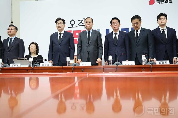 3월 27일 오전 서울 여의도 국회 회의실에서 권영세 국민의힘 비상대책위원장 주재로 비상대책위원회의가 열리고 있다. [사진=국민의힘]