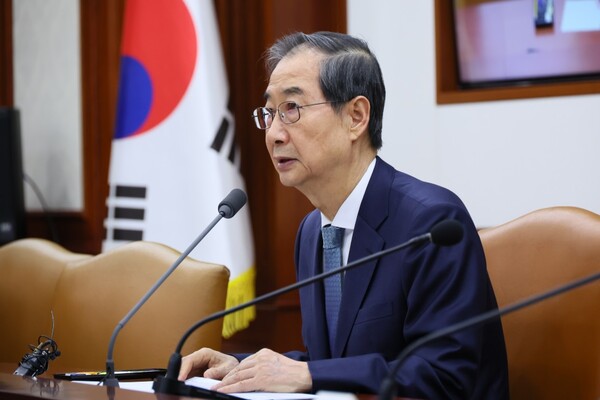 한덕수 대통령 권한대행 국무총리가 4월 10일 정부서울청사에서 열린 국정현안관계장관회의를 주재, 모두발언을 하고 있다. [사진=국무조정실]