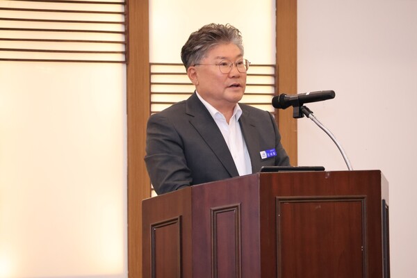 5월 14일 경북선수단 환영 만찬에서 장세일 영광군수가 환영사를 하고 있다. [사진=차윤기 기자]