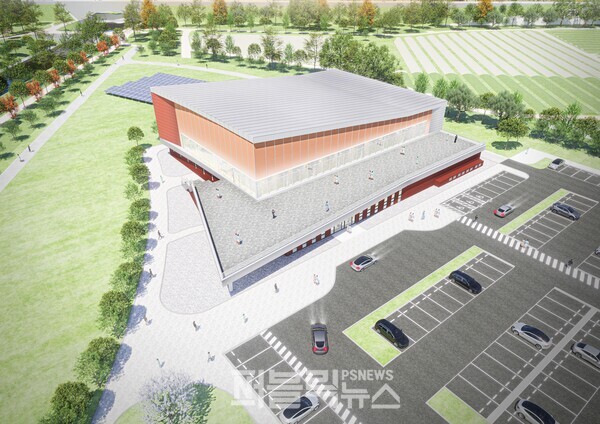 청원구 내수읍에 조성 중인 청주 배드민턴체육관 건립공사 조감도